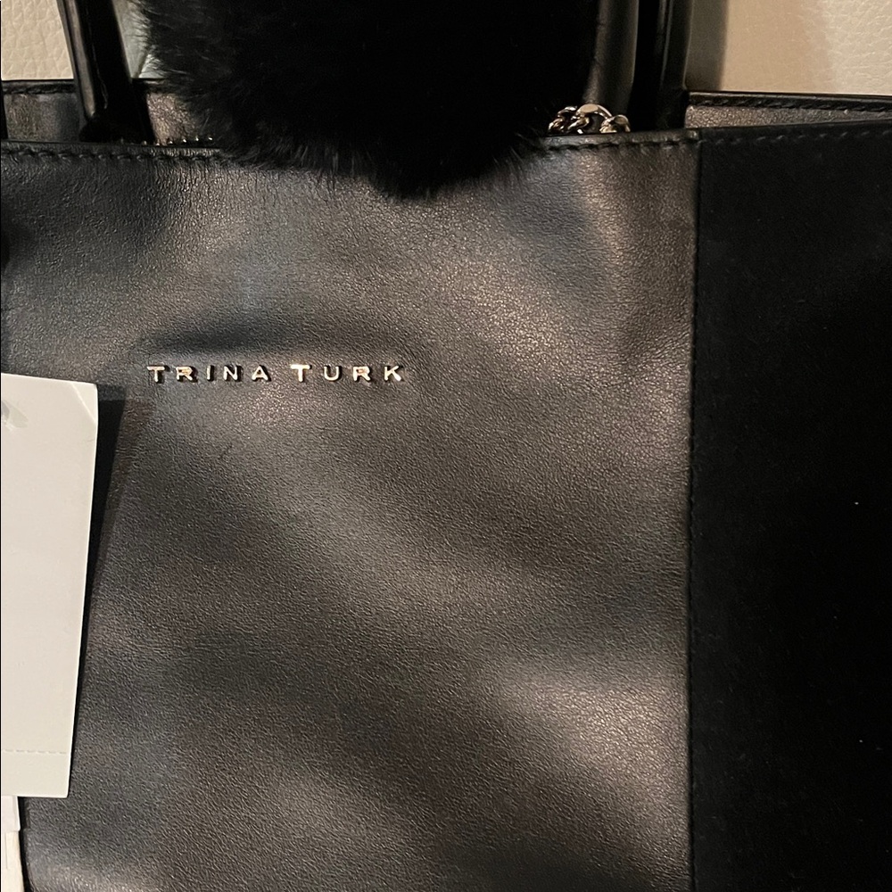 Trina Turk Black Satchel with Pom Charm - Picture 9 of 13